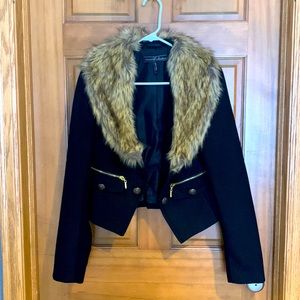 Vigoss Collection Coat with Fur Collar
